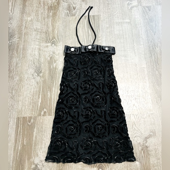 LES TOUT PETITS**Black Velvet Embellished Elegant Party Dress**Size 8 $189 - Picture 2 of 4
